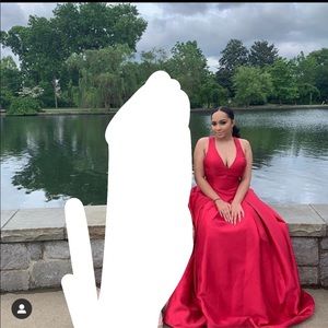 Red Satin Jovani Ballgown!